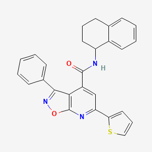 molecular formula C27H21N3O2S B4728455 3-phenyl-N-(1,2,3,4-tetrahydro-1-naphthalenyl)-6-(2-thienyl)isoxazolo[5,4-b]pyridine-4-carboxamide 