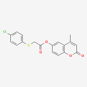 4-methyl-2-oxo-2H-chromen-6-yl [(4-chlorophenyl)thio]acetate