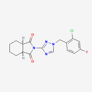 molecular formula C17H16ClFN4O2 B4728512 (3aR,7aS)-2-[1-(2-chloro-4-fluorobenzyl)-1H-1,2,4-triazol-3-yl]hexahydro-1H-isoindole-1,3(2H)-dione 