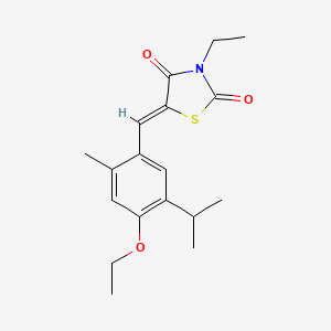 molecular formula C18H23NO3S B4728522 5-(4-ethoxy-5-isopropyl-2-methylbenzylidene)-3-ethyl-1,3-thiazolidine-2,4-dione 