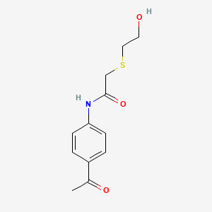 N-(4-acetylphenyl)-2-[(2-hydroxyethyl)thio]acetamide