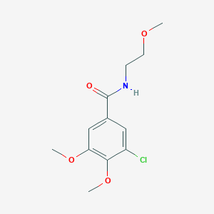 molecular formula C12H16ClNO4 B4728559 3-chloro-4,5-dimethoxy-N-(2-methoxyethyl)benzamide 