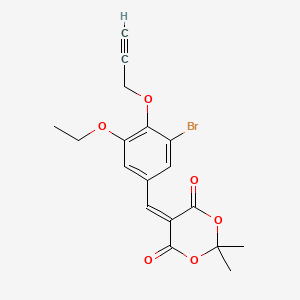 molecular formula C18H17BrO6 B4728572 5-[3-bromo-5-ethoxy-4-(2-propyn-1-yloxy)benzylidene]-2,2-dimethyl-1,3-dioxane-4,6-dione 