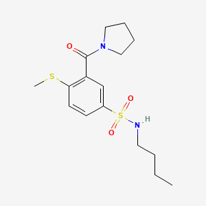 N-butyl-4-(methylthio)-3-(1-pyrrolidinylcarbonyl)benzenesulfonamide