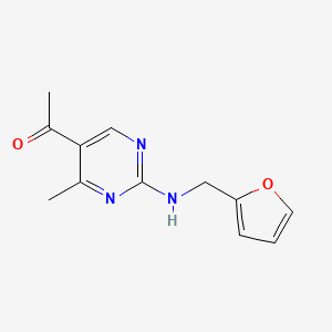 molecular formula C12H13N3O2 B4728592 1-{2-[(2-furylmethyl)amino]-4-methyl-5-pyrimidinyl}ethanone 