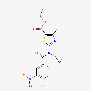 molecular formula C17H16ClN3O5S B4728609 ethyl 2-[(4-chloro-3-nitrobenzoyl)(cyclopropyl)amino]-4-methyl-1,3-thiazole-5-carboxylate 