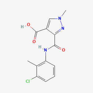 molecular formula C13H12ClN3O3 B4728622 3-{[(3-chloro-2-methylphenyl)amino]carbonyl}-1-methyl-1H-pyrazole-4-carboxylic acid 