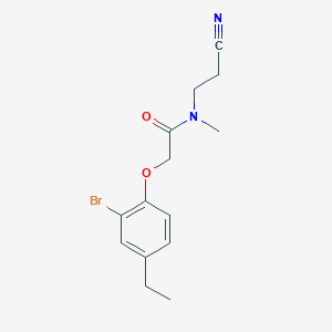 molecular formula C14H17BrN2O2 B4728633 2-(2-bromo-4-ethylphenoxy)-N-(2-cyanoethyl)-N-methylacetamide 