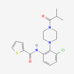 molecular formula C19H22ClN3O2S B4728642 N-[3-chloro-2-(4-isobutyryl-1-piperazinyl)phenyl]-2-thiophenecarboxamide 