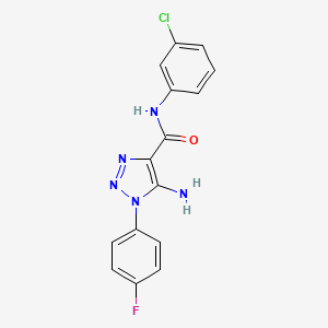 molecular formula C15H11ClFN5O B4728647 5-amino-N-(3-chlorophenyl)-1-(4-fluorophenyl)-1H-1,2,3-triazole-4-carboxamide 