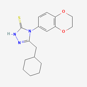 5-(cyclohexylmethyl)-4-(2,3-dihydro-1,4-benzodioxin-6-yl)-4H-1,2,4-triazole-3-thiol