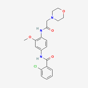 molecular formula C20H22ClN3O4 B4728661 2-chloro-N-{3-methoxy-4-[(4-morpholinylacetyl)amino]phenyl}benzamide 