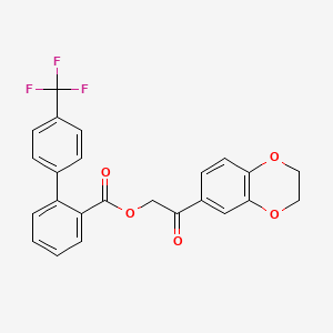 molecular formula C24H17F3O5 B4728688 2-(2,3-dihydro-1,4-benzodioxin-6-yl)-2-oxoethyl 4'-(trifluoromethyl)-2-biphenylcarboxylate 