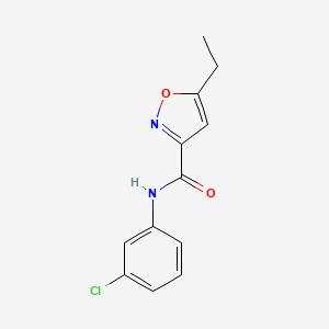 molecular formula C12H11ClN2O2 B4728692 N-(3-chlorophenyl)-5-ethyl-3-isoxazolecarboxamide 