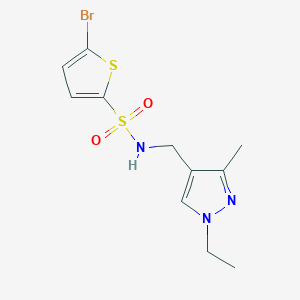 molecular formula C11H14BrN3O2S2 B4728699 5-bromo-N-[(1-ethyl-3-methyl-1H-pyrazol-4-yl)methyl]-2-thiophenesulfonamide 