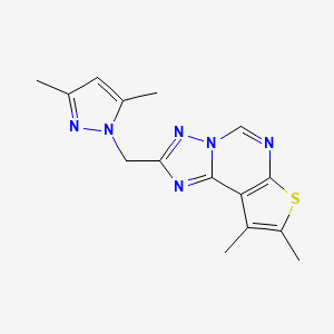 2-[(3,5-dimethyl-1H-pyrazol-1-yl)methyl]-8,9-dimethylthieno[3,2-e][1,2,4]triazolo[1,5-c]pyrimidine