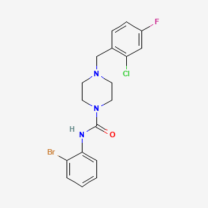 molecular formula C18H18BrClFN3O B4728704 N-(2-bromophenyl)-4-(2-chloro-4-fluorobenzyl)-1-piperazinecarboxamide 