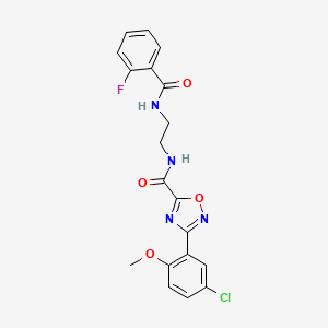 3-(5-chloro-2-methoxyphenyl)-N-{2-[(2-fluorobenzoyl)amino]ethyl}-1,2,4-oxadiazole-5-carboxamide