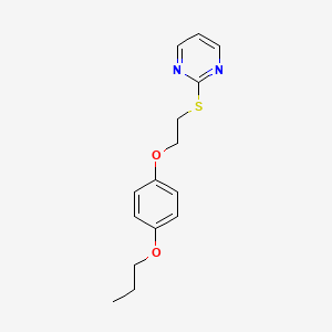 molecular formula C15H18N2O2S B4728771 2-{[2-(4-propoxyphenoxy)ethyl]thio}pyrimidine 