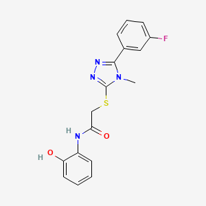 molecular formula C17H15FN4O2S B4728784 2-{[5-(3-fluorophenyl)-4-methyl-4H-1,2,4-triazol-3-yl]sulfanyl}-N-(2-hydroxyphenyl)acetamide 