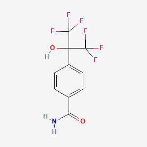 molecular formula C10H7F6NO2 B4728793 4-[2,2,2-trifluoro-1-hydroxy-1-(trifluoromethyl)ethyl]benzamide 