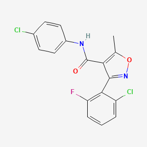 molecular formula C17H11Cl2FN2O2 B4728797 3-(2-chloro-6-fluorophenyl)-N-(4-chlorophenyl)-5-methyl-4-isoxazolecarboxamide 