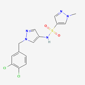 molecular formula C14H13Cl2N5O2S B4728852 N-[1-(3,4-dichlorobenzyl)-1H-pyrazol-4-yl]-1-methyl-1H-pyrazole-4-sulfonamide 