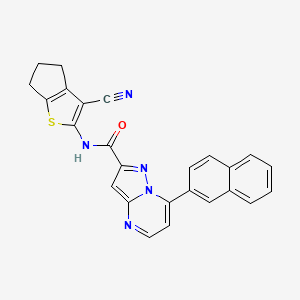 N-(3-cyano-5,6-dihydro-4H-cyclopenta[b]thien-2-yl)-7-(2-naphthyl)pyrazolo[1,5-a]pyrimidine-2-carboxamide