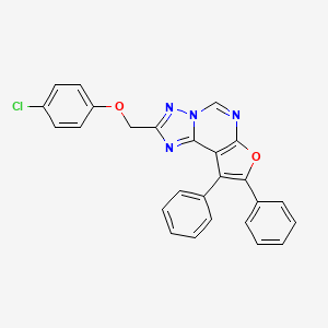 molecular formula C26H17ClN4O2 B4728860 2-[(4-chlorophenoxy)methyl]-8,9-diphenylfuro[3,2-e][1,2,4]triazolo[1,5-c]pyrimidine 