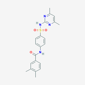 molecular formula C21H22N4O3S B472887 N-[4-[(4,6-dimethylpyrimidin-2-yl)sulfamoyl]phenyl]-3,4-dimethylbenzamide CAS No. 333747-30-1