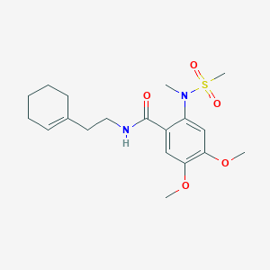 molecular formula C19H28N2O5S B4728882 N-[2-(1-cyclohexen-1-yl)ethyl]-4,5-dimethoxy-2-[methyl(methylsulfonyl)amino]benzamide 