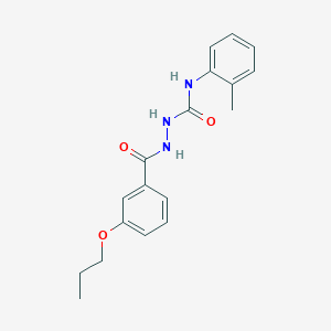 molecular formula C18H21N3O3 B4728890 N-(2-methylphenyl)-2-(3-propoxybenzoyl)hydrazinecarboxamide 