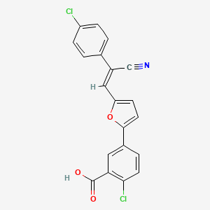 molecular formula C20H11Cl2NO3 B4728891 2-chloro-5-{5-[2-(4-chlorophenyl)-2-cyanovinyl]-2-furyl}benzoic acid 