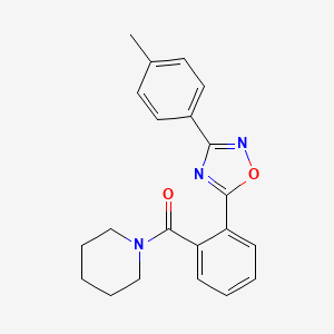 molecular formula C21H21N3O2 B4728895 1-{2-[3-(4-methylphenyl)-1,2,4-oxadiazol-5-yl]benzoyl}piperidine 