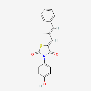 3-(4-hydroxyphenyl)-5-(2-methyl-3-phenyl-2-propen-1-ylidene)-1,3-thiazolidine-2,4-dione