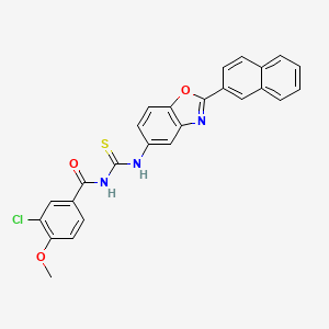 3-chloro-4-methoxy-N-({[2-(2-naphthyl)-1,3-benzoxazol-5-yl]amino}carbonothioyl)benzamide