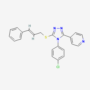 4-{4-(4-chlorophenyl)-5-[(3-phenyl-2-propen-1-yl)thio]-4H-1,2,4-triazol-3-yl}pyridine