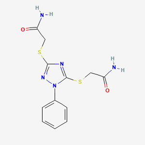 molecular formula C12H13N5O2S2 B4729002 2,2'-[(1-phenyl-1H-1,2,4-triazole-3,5-diyl)bis(thio)]diacetamide 