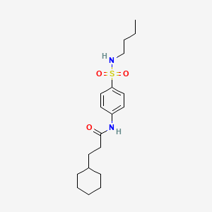 molecular formula C19H30N2O3S B4729010 N-[4-(butylsulfamoyl)phenyl]-3-cyclohexylpropanamide 