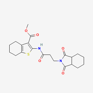 molecular formula C21H26N2O5S B4729024 methyl 2-{[3-(1,3-dioxooctahydro-2H-isoindol-2-yl)propanoyl]amino}-4,5,6,7-tetrahydro-1-benzothiophene-3-carboxylate 