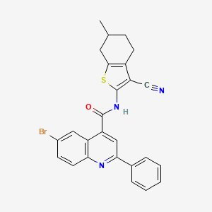 6-bromo-N-(3-cyano-6-methyl-4,5,6,7-tetrahydro-1-benzothien-2-yl)-2-phenyl-4-quinolinecarboxamide