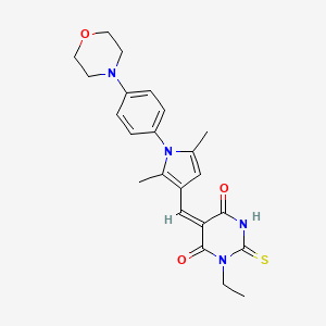 5-({2,5-dimethyl-1-[4-(4-morpholinyl)phenyl]-1H-pyrrol-3-yl}methylene)-1-ethyl-2-thioxodihydro-4,6(1H,5H)-pyrimidinedione