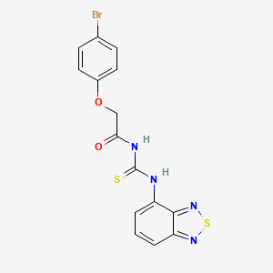 molecular formula C15H11BrN4O2S2 B4729069 N-[(2,1,3-benzothiadiazol-4-ylamino)carbonothioyl]-2-(4-bromophenoxy)acetamide 