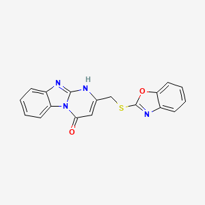 molecular formula C18H12N4O2S B4729083 2-[(1,3-benzoxazol-2-ylthio)methyl]pyrimido[1,2-a]benzimidazol-4(1H)-one 