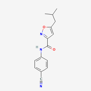 molecular formula C15H15N3O2 B4729091 N-(4-cyanophenyl)-5-isobutyl-3-isoxazolecarboxamide 