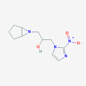 molecular formula C11H16N4O3 B047291 alpha-[(2-Nitro-1H-imidazole-1-yl)methyl]-6-azabicyclo[3.1.0]hexane-6-ethanol CAS No. 120277-93-2