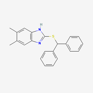 molecular formula C22H20N2S B4729118 2-[(diphenylmethyl)thio]-5,6-dimethyl-1H-benzimidazole 