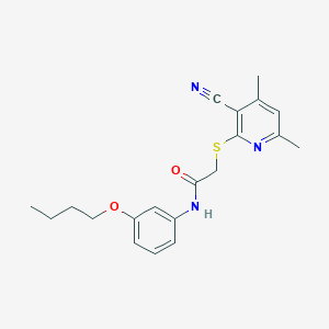 N-(3-butoxyphenyl)-2-[(3-cyano-4,6-dimethyl-2-pyridinyl)thio]acetamide