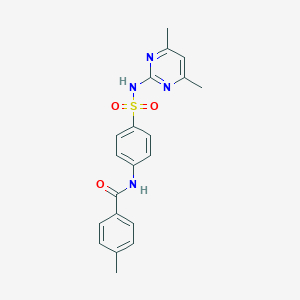 molecular formula C20H20N4O3S B472914 N-{4-[(4,6-dimethylpyrimidin-2-yl)sulfamoyl]phenyl}-4-methylbenzamide CAS No. 110534-79-7