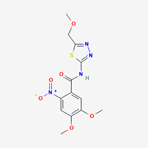 4,5-dimethoxy-N-[5-(methoxymethyl)-1,3,4-thiadiazol-2-yl]-2-nitrobenzamide